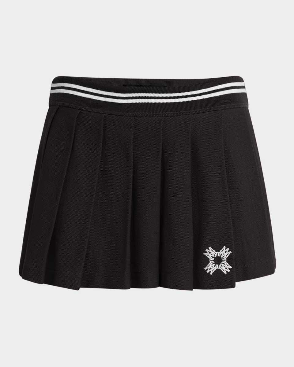 Logo Pleated Mini Skirt
